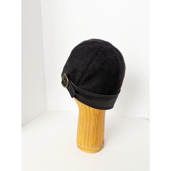 Coach Vintage Wool Satin with Brass Buckle Flapper Hat M/L Gray - Picture 9 of 14